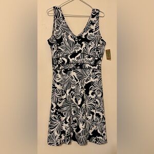 Elegant Black and White Floral Dress from Title Nine.